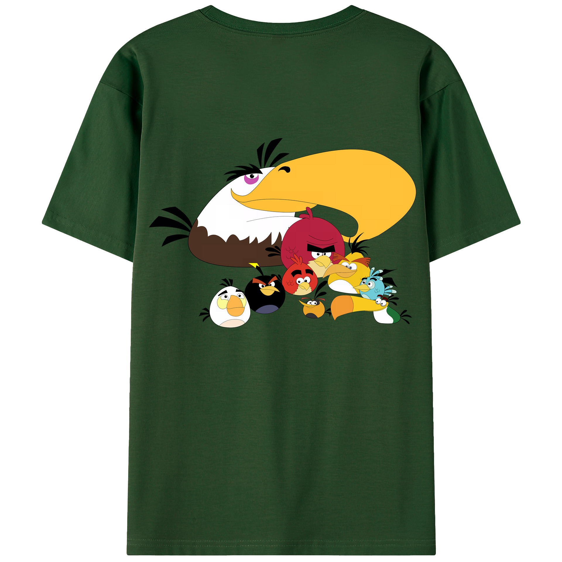 （画像用） Angry Birds アングリーバード 綿100％半袖Tシャツ（背面プリント）